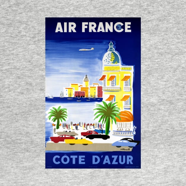 Vintage Travel Poster Air France Cote d'Azur by vintagetreasure